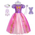 thumbnail image 1 of Disney Girls Princess Rapunzel Dress Toddler Kids Summer The Tangled Halloween Cospaly Disfraz Niño Peluca Trenza Cumpleaños Part5-6T (Etiqueta 130) Gao Jinjia LED, 1 of 2