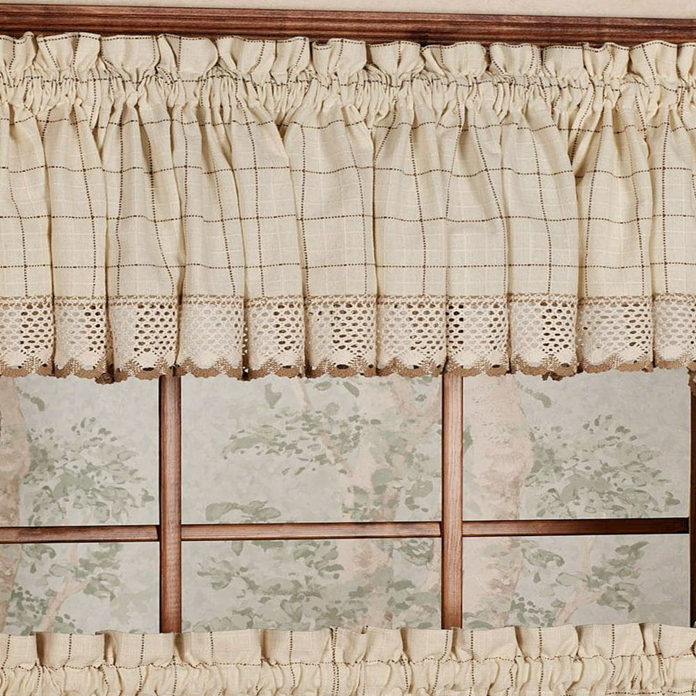 Adirondack Cotton Kitchen Window Curtains Toast 12" x 60" Valance