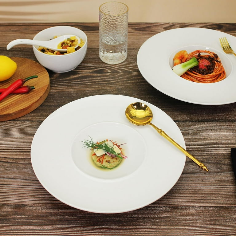 Soup Bowl, Soup Plate with Rim oz, Pasta Bowl Set of 4, White