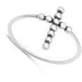 thumbnail image 4 of CHOOSE YOUR COLOR Bubble Beaded Cross Ring .925 Sterling Silver Band Jewelry Female Male Size 10, 4 of 4