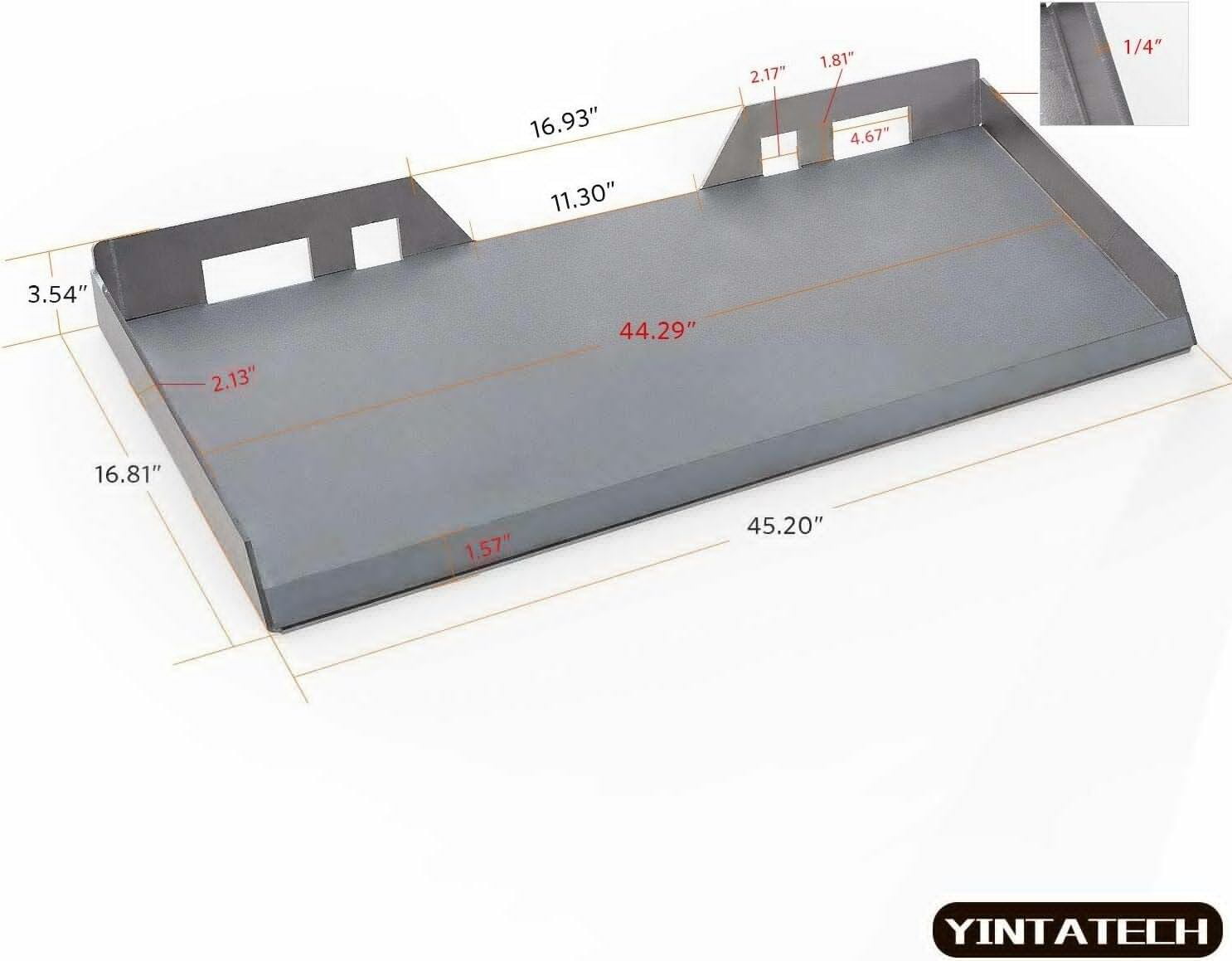 RVNI Tractors Attachments 1/4" Skid Steer Mount Plate Adapter Loader Thick Steel Tractors Bucket Quick Attach Plate