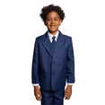 thumbnail image 2 of Suit The Boyz Boys 5-Piece Wedding & Ring Bearer Formal Suit Set - Leo Indigo (Little & Big Boys), 2 of 3