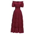 thumbnail image 2 of Vestido camisero Medieval, disfraz renacentista de moda, vestido interior milesiano de poliéster, vestido para adultos, actuación en el escenario de rojo l Fernando vestido camisero medieval, 2 of 8