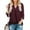 Wine, variant on Idoravan Long Sleeve Shirts for Women Women's Fashion Casual V-Neck 3/4 Sleeve Work Shirt Solid Chiffon Fold Tunic Topice Wear Blouses