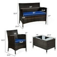 thumbnail image 2 of Gymax 8PCS Patio Rattan Conversation Furniture Set Outdoor w/ Navy Cushion, 2 of 10