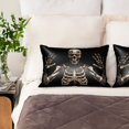 thumbnail image 3 of Rocae Cyber Skeleton With Tattoos for Satin Pillowcase 20x30 Inches for Hair and Skin,Gifts for Women Men Super Soft Pillow Covers (Pillow core not included), 3 of 7