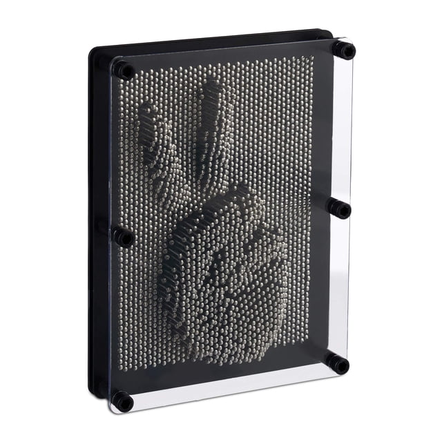 60% plástico, Pinart, cuadro de uñas para impresiones 3D, alto x ancho 20 x 15 cm, Pinpressions, tablero de uñas de juego retro, u, plateado-negro, estándar