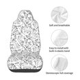 thumbnail image 4 of Wukai Black White Music Full Set Car Seat Covers with Soft Padding Universal Auto Front Seats Protector and Cushion Mat, 4 of 5