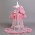 thumbnail image 2 of New style girl and baby one-year-old dress, infant and toddler off-the-shoulder puff cake skirt, children's wedding dress, 2 of 5