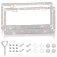 thumbnail image 1 of CUITING 2PCS Bling Car License Plate Frame  Sparkly Rhinestone Stainless Steel License Plate Cover/Holder  Universal for Most Cars  SUVs  Vehicles with Screw Set  Auto Accessories for Wom, 1 of 14