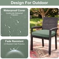 thumbnail image 2 of Panpaddle Patio Chair Cushions Set of 4, Waterproof Seat Cushions with Ties for Outdoor Furniture, Garden, Deck & Backyard, Green, 17" x 16" x 2", 2 of 8