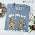 thumbnail image 3 of Funny Gingerbread Christmas T-Shirt | Did You Try Icing It Graphic Tee, 3 of 7