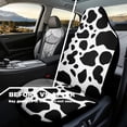 thumbnail image 4 of Yuyamidu Cow Print Car Seat Covers Waterproof Car Seat Covers Full Set of 2 Easy Installation Breathable Front Seat Cover Cars Accessories Suitable for Cars, SUV and Trucks, 4 of 7
