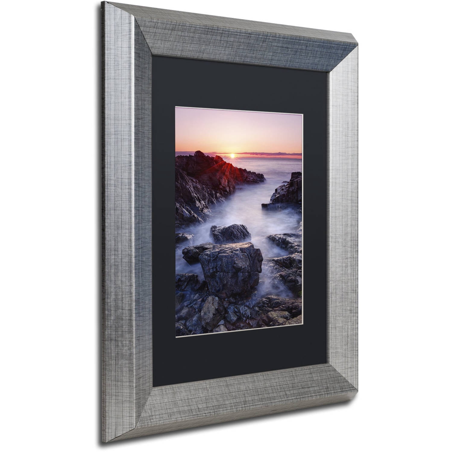 Trademark Fine Art "Marginal Way Sun" Canvas Art by Michael Blanchette Photography Black Matte, Silver Frame