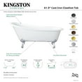 thumbnail image 4 of Aqua Eden NHVCTND653129BW 61-Inch Cast Iron Oval Single Slipper Clawfoot Tub (No Faucet Drillings) in White, 4 of 5