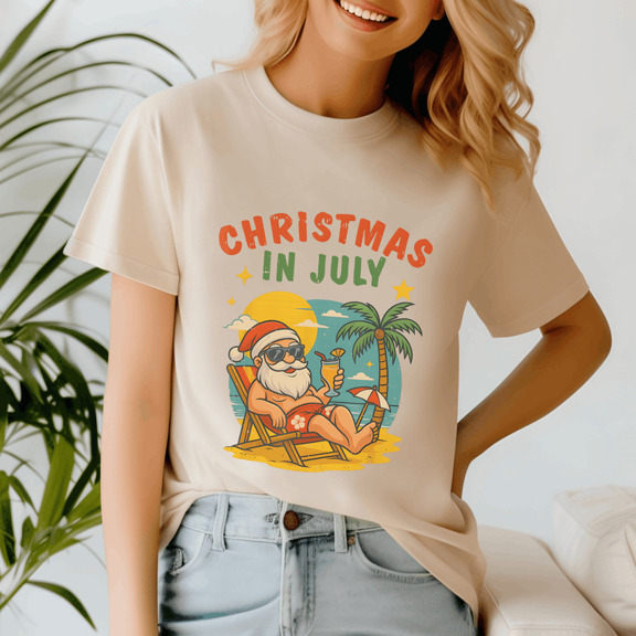 Santa Beach Christmas In July Shirt, Christmas Tshirt, Summer Vacation Tshirts, Santa Beach Shirt, Santa Summer Tee, Christmas In Summer, Xmas In July Gift, Xmas Summer, Summer Vibes
