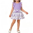 thumbnail image 2 of Zpanxa Girls Outfits Sleeveless Ruffled Round Neck Lace Embroidery Mesh Princess Bow Skirt Top and Pants Set 2-3 Years, 2 of 6