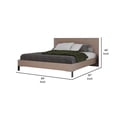 thumbnail image 5 of Benjara Noe Billy Queen Size Platform Bed, Panel Headboard, Brown Oak, Steel Metal, 5 of 6