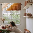 thumbnail image 5 of Orange Coastal Beach Valances for Windows Farmhouse Kitchen Curtains Valances Rod Pocket Valance Curtains for Kitchen Windows Rustic Abstract Sea Waves Striped Window Valances for Bathroom 60"x18", 5 of 6