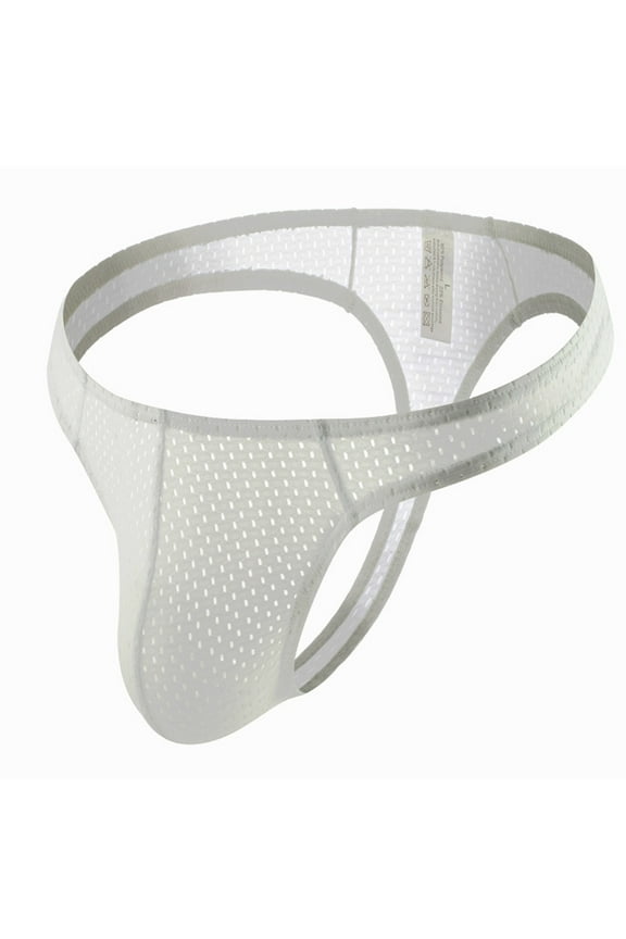 Men Casual Solid Breathable Comfortable Underwear Ring Panties Attractive Fashion Breathable Nylon Mesh Thong Cool And Comfortable