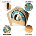 thumbnail image 2 of Rabbit Bed Tent Large Sleeping House Warm Fleece Hideout Foldable Cave Winter Hut for Rabbits Chinchillas Guinea Pigs Ferrets Hedgehogs Rats and Cats (Sky Blue), 2 of 6