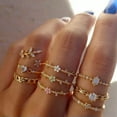 thumbnail image 5 of GKNET Women Rings Set Crystal Butterfly Boho Retro 18k Gold Plated Finger Knuckle Gift-#2, 5 of 9