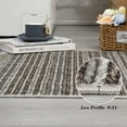 thumbnail image 5 of FairOnly Grey 8'x10'Modern Striped Machine Washable Non Slip Area Rug for Bedroom Ultra Thin&Soft Low Pile Indoor Rug for Living Room Kitchen Dinning Room, 5 of 7