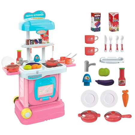 Lowestbest Pretend Play Kitchen Toys Birthday Gift Kids Cooking