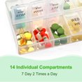 thumbnail image 4 of ARCTICICE 2-Pack 7 Day Pill Boxes and Organizer 2 Times a Day, 14 Compartments Compact Pill Travel Case with Braille Printed Weekly Pill Organizer, 4 of 6