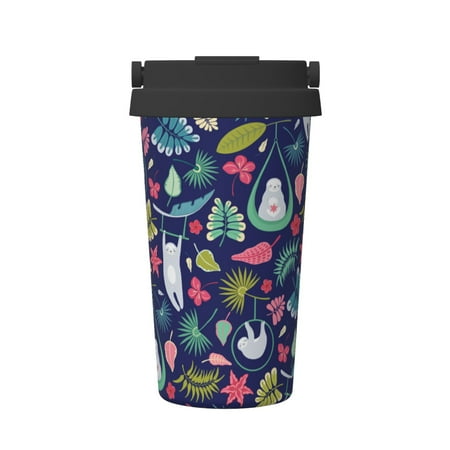 

Insulated Coffee Mug With Lid Cute Sloths Animal Insulated Tumbler Stainless Steel Coffee Travel Mug With Lid Hot Beverage And Cold Vacuum Portable Thermal Cup Gifts