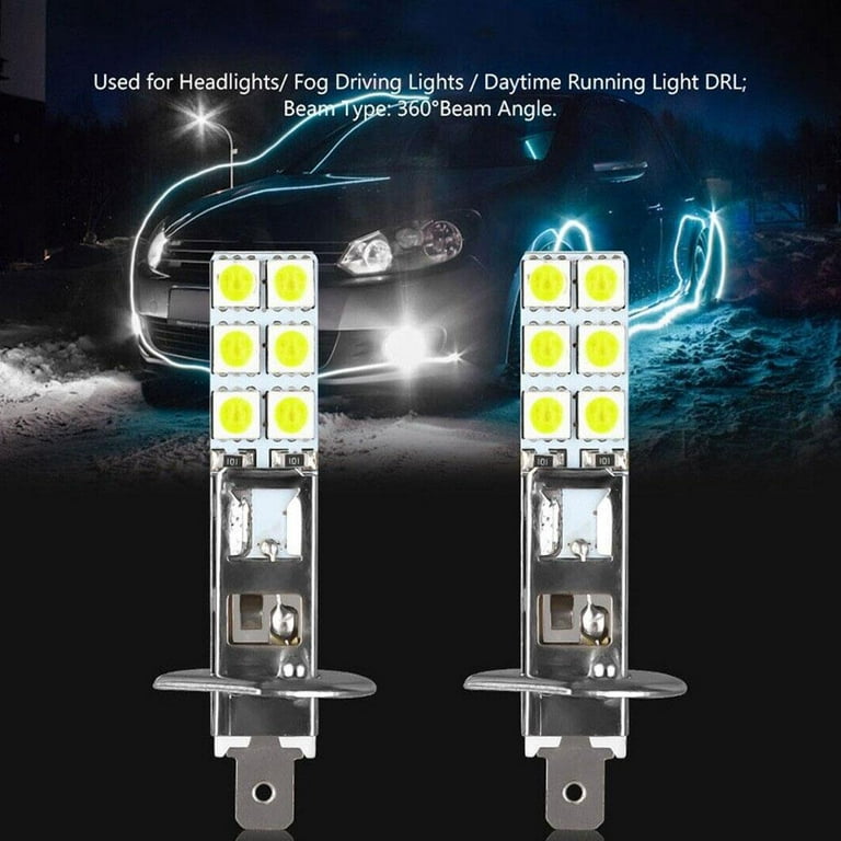 4PCS Super White H1 6000K 55W SMD-5050 LED Headlight Bulbs Kits Driving  Light W2H1 