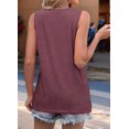 thumbnail image 4 of Camiseta Sin Mangas Informal de Cuello Redondo y Corte Holgado para Mujer, Color Vino Tinto XXL, 4 of 6