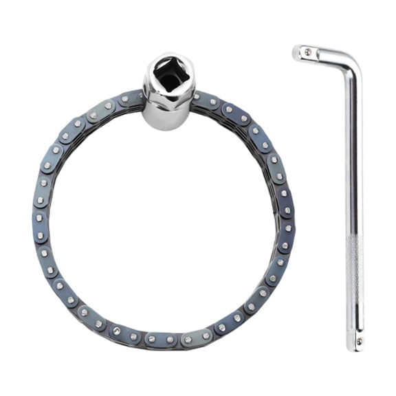 Llave de filtro de aceite de cadena Herramientas prácticas de accesorios de tubería Herramienta de reparación ajustable 44 Sección de barra de curvatura