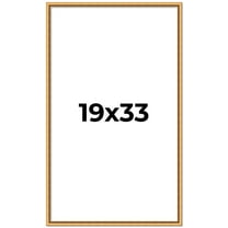 19x33 Frame Beaded Gold Solid Wood Picture Frame | 0.75 Inches Moulding Width | Liscio Oro