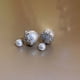thumbnail image 5 of Pendientes de mujer brillar ER Agujas de plata con diamantes y perlas diseño de moda, 5 of 5