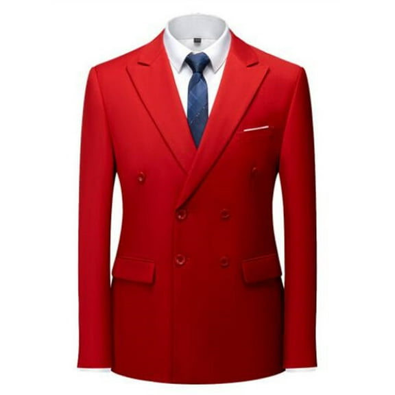 Aayomet Mens Suit Jacket Big and Tall Business Wedding Party Jacket Suit And Pants Coat (RD1, XXL)