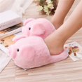 thumbnail image 4 of Pantuflas de casa Pink Piggy para mujer, cálidas, de algodón, para interiores y exteriores, 4 of 5