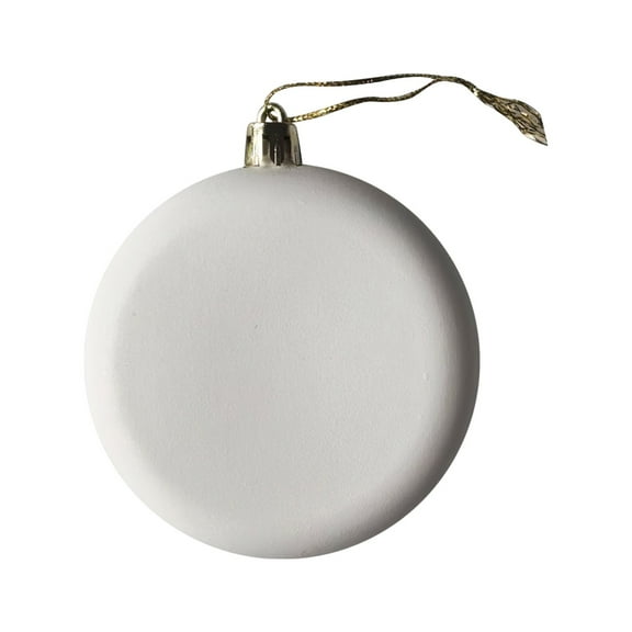1-Pack White Round DIY Christmas Ornaments | 3.15 Inch Blank Plastic Craft Ornaments for Painting | Holiday Tree Hanging Decorations for Kids & Adults