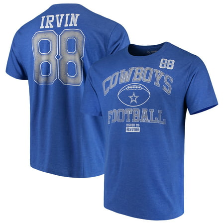 Michael Irvin Dallas Cowboys Retired Chronicle Player Name & Number Tri-Blend T-Shirt - Blue