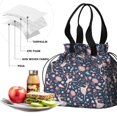 thumbnail image 4 of Rainbow Princess Pattern Drawstring Lunch Bag Women - Drawstring Lunch Bag Insulated for Work Office - Stain-Resistant Large Lunchbags for Women with Multi-Pockets, 4 of 6