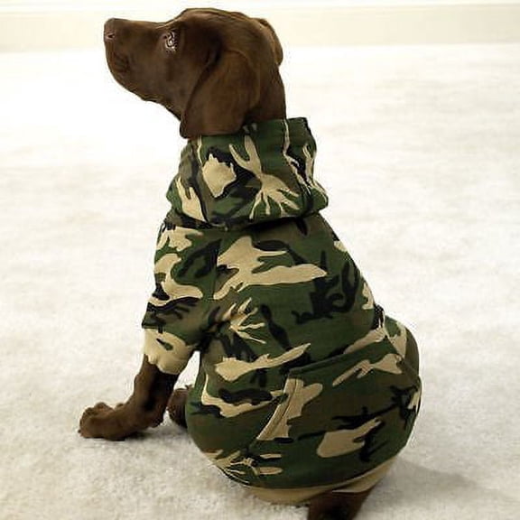 CAMO HOODIES for DOGS Camouflage Warm Dog Sweatshirts (Large Green)