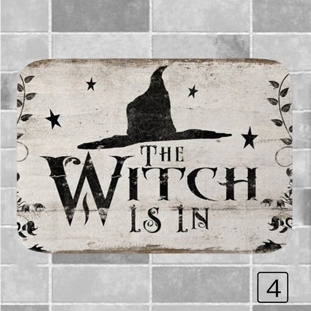 Alfombrilla de Halloween para decoración del hogar, alfombra de baño con patrón de bruja para dormitorio, cocina y fiesta