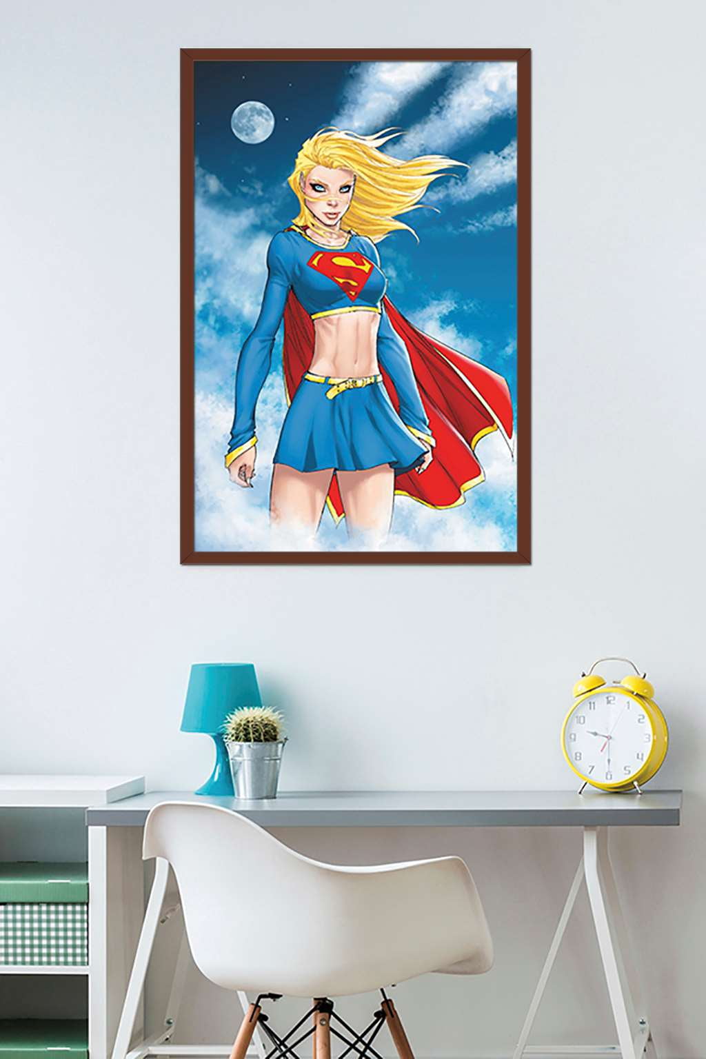 DC Comics - Supergirl - Clouds Wall Poster, 22.375" x 34", Framed