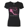 thumbnail image 2 of Wild Bobby In October We Wear Pink Diamond Heel Breast Cancer Awareness Women Slim Fit Junior Tee, Black, Small, 2 of 6