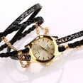 thumbnail image 2 of Women's Quartz Analog Wrist Watch Vintage Wrap Weave Leather Bracelet Bohemian (Black), 2 of 6