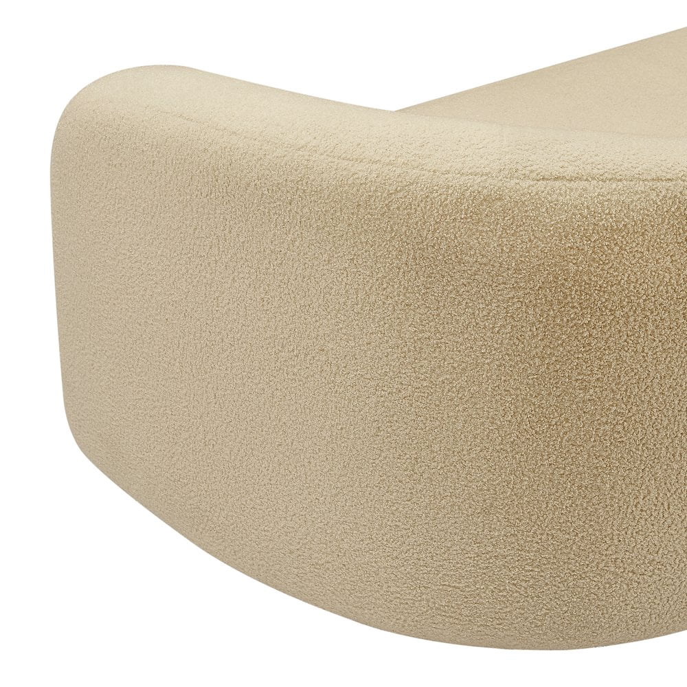Meridian Furniture Kali Beige Faux Shearling Teddy Fabric Loveseat