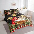 thumbnail image 3 of jejeloiu Christmas Theme Twin Bedding Sets 7-Piece,Galaxy Starry Night Bedding Comforter Set,Red Geometric Grid Sheet Sets For Child,Microfiber Bedroom Decor Reversible, 3 of 8