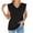 Black, variant on Womens Tank Tops Split Neck Flutter Sleeve Clean Shoulder Line Creates Refreshing Breathable Casual Style,Sizes S-2XL