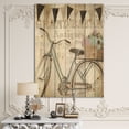 thumbnail image 2 of Designart 'French Bicycle Flea Market II' French Country Print on Natural Pine Wood, 2 of 3