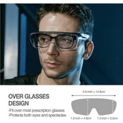 DEX FIT SG210 Grey Safety Over Glasses, Clear Polycarbonate Lens, One Size, 1 Pair